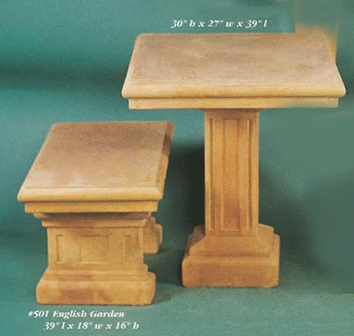 English Garden Outdoor Cast Stone Bench Set Benches Tuscan 