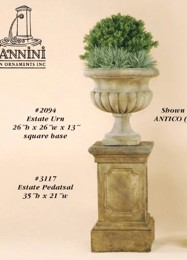 Estate Pedatsal Cast Stone Outdoor Garden Planter Planter Tuscan 
