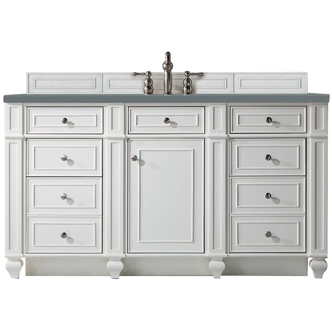 James Martin Bristol 60" Single Vanity Vanity James Martin Bright White w/ 3 CM Cala Blue Quartz Top 