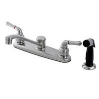 Thumbnail for Kingston Brass FB272SN 8-inch Centerset Kitchen Faucet, Satin Nickel Kitchen Faucet Kingston Brass 