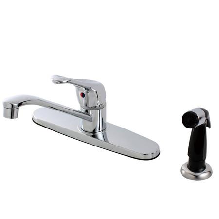 Kingston Brass 8-inch Centerset Kitchen Faucet with Side Sprayer, Polished Chrome Kitchen Faucet Kingston Brass 