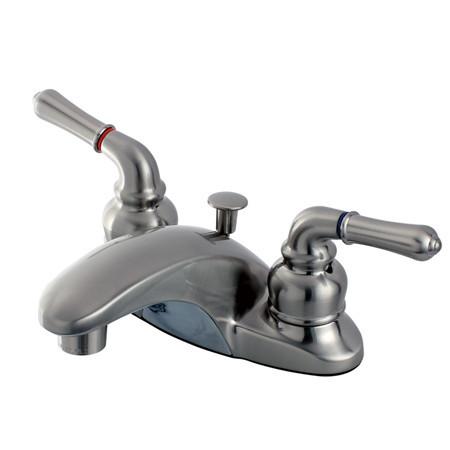 Kingston Brass FB628 Magellan 4-inch centerset Lavatory Faucet, Satin Nickel Bathroom Faucet Kingston Brass 