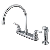 Thumbnail for Kingston Brass FB791SP 8-inch Centerset Kitchen Faucet, Polished Chrome Kitchen Faucet Kingston Brass 