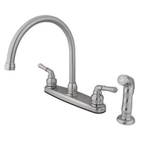Thumbnail for Kingston Brass FB798SP 8-inch Centerset Kitchen Faucet, Satin Nickel Kitchen Faucet Kingston Brass 