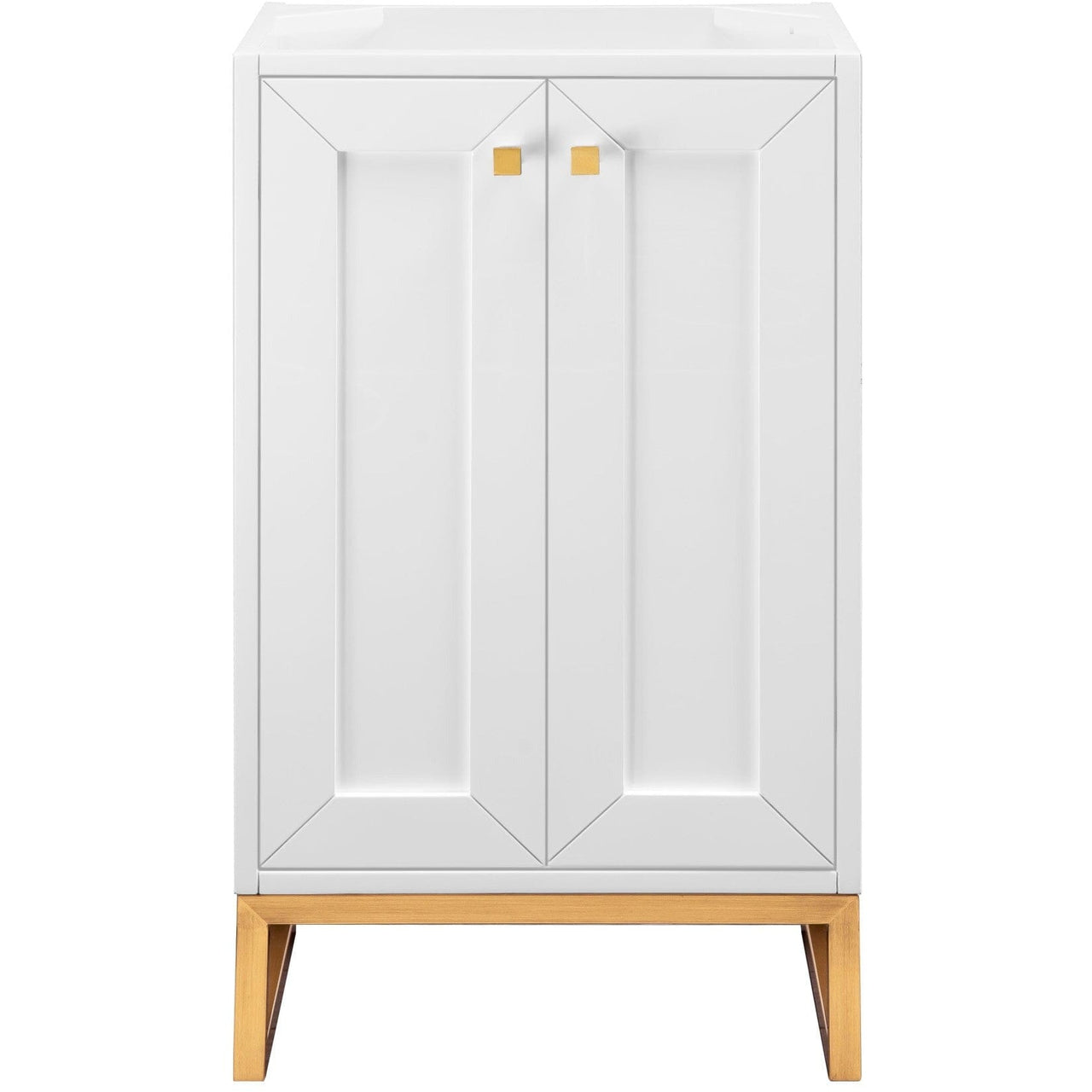 James Martin Chianti 20" Single Vanity Vanity James Martin Glossy White - Radiant Gold Cabinet Only 