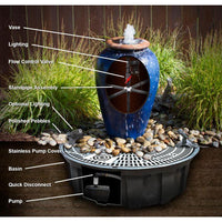 Thumbnail for Amphora FNT3371 Ceramic Vase Complete Fountain Kit Vase Fountain Blue Thumb 