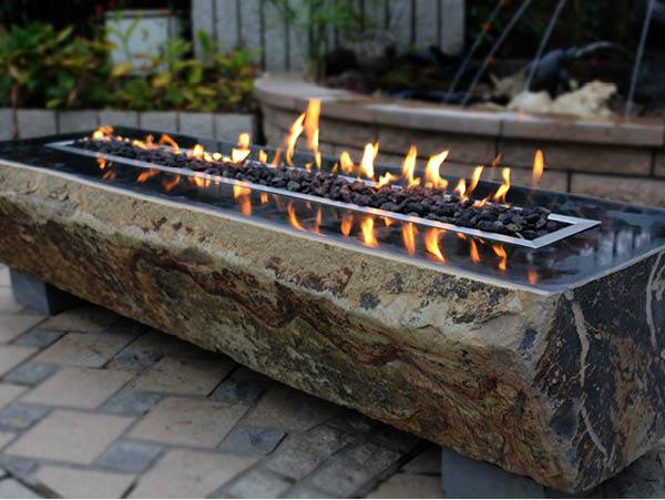 Fiamma Natural Basalt Long Table Fire Pits Fiamma Brand 