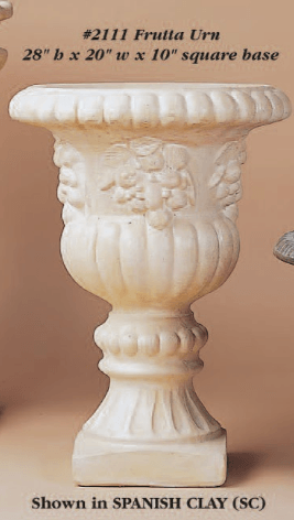 Frutta Urn Cast Stone Outdoor Garden Planter Planter Tuscan 