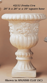 Thumbnail for Frutta Urn Cast Stone Outdoor Garden Planter Planter Tuscan 