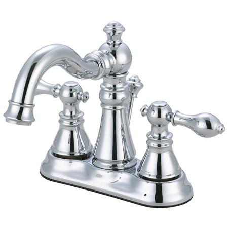 Kingston Brass American Classic Two Handle 4" Centerset Faucet with Retail Pop-up Bathroom Faucet Kingston Brass 