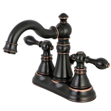 Kingston Brass American Classic Two Handle 4" Centerset Faucet with Retail Pop-up Bathroom Faucet Kingston Brass 