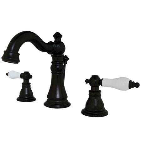 Kingston Brass American Patriot Two Handle 4" Centerset Lavatory Faucet with Retail Pop-up Bathroom Faucet Kingston Brass 