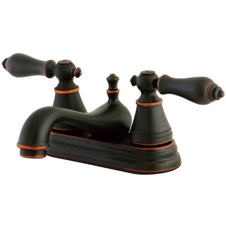 Kingston Brass English Classic Two Handle 4" Centerset Faucet with Retail Pop-up Bathroom Faucet Kingston Brass 