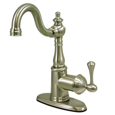 Kingston Brass English Vintage Single Handle 4" Centerset Lavatory Faucet with Push Pop-up & Optional Deck Plate Bathroom Faucet Kingston Brass 