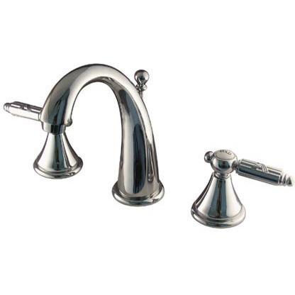 Kingston Brass Georgian Two Handle 8" to 16" Widespread Faucet with Brass Pop-up Bathroom Faucet Kingston Brass 