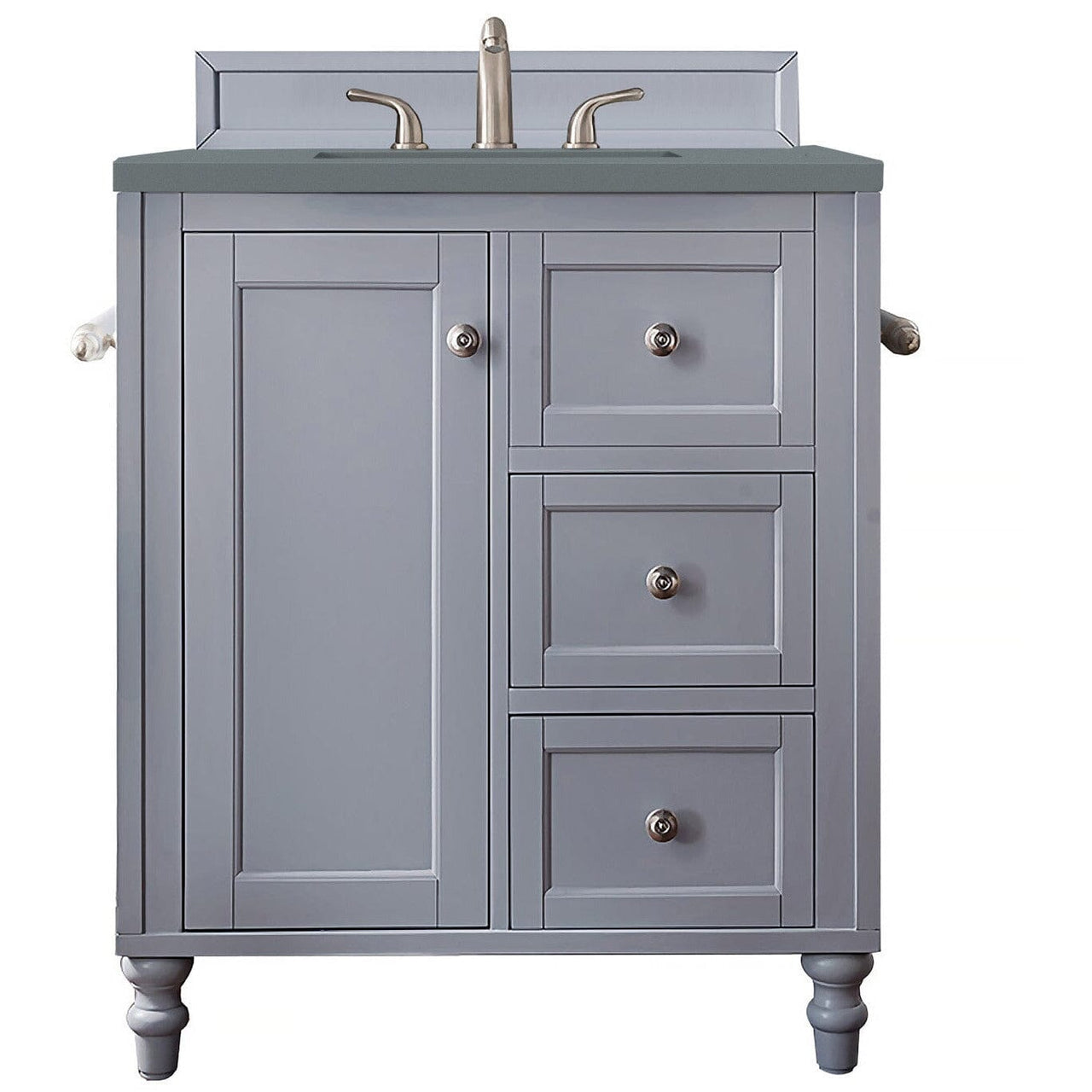 James Martin Copper Cove Encore 30" Single Vanity Vanity James Martin Silver Gray w/ 3 CM Cala Blue Quartz Top 