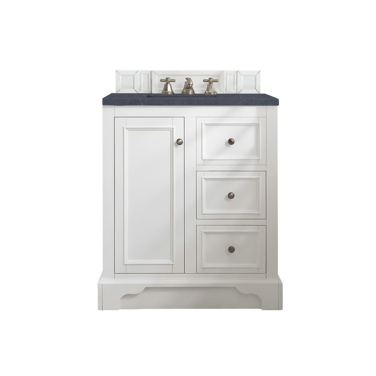 James Martin De Soto 30" Single Vanity Vanity James Martin Bright White w/ 3 CM Charcoal Soapstone Quartz Top 