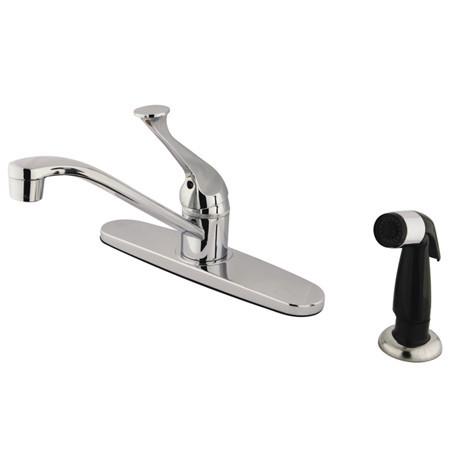 Kingston Brass Columbia Single Lever Centerset with Side Sprayer,Satin Nickel Kitchen Faucet Kingston Brass 