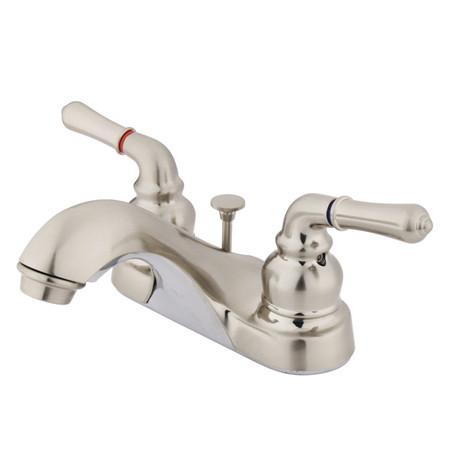 Kingston Brass Windsor Centerset Lavatory Faucet with Brass Pop-Up, Satin Nickel Bathroom Faucet Kingston Brass 