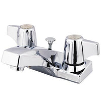 Thumbnail for Kingston Brass Columbia Centerset with Canopy Handles and Brass Pop-Up, Chrome Bathroom Faucet Kingston Brass 