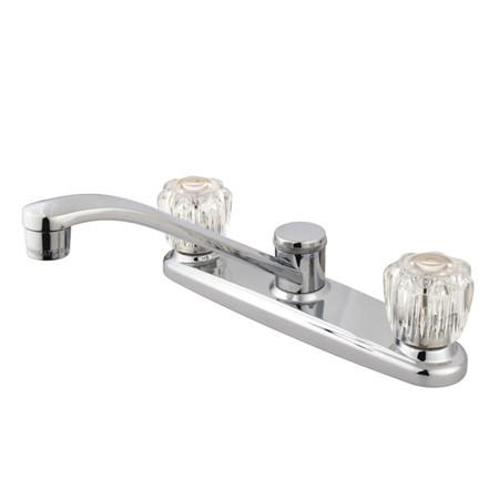Kingston Brass Americana Centerset Kitchen Faucet with Acrylic Handles, Chrome Kitchen Faucet Kingston Brass 