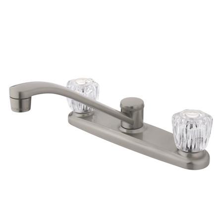 Kingston Brass Americana Centerset Kitchen with Acrylic Handles, Satin Nickel Kitchen Faucet Kingston Brass 