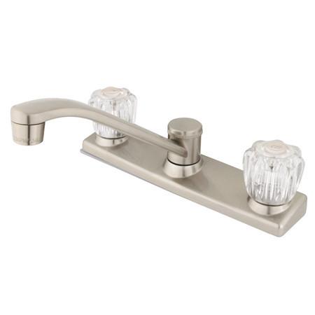 Kingston Brass Americana Centerset Faucet with Acrylic Handle, Satin Nickel Kitchen Faucet Kingston Brass 