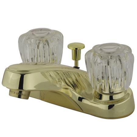 Kingston Brass Americana Centerset with Acrylic Handle and ABS Pop-Up, Chrome Bathroom Faucet Kingston Brass 