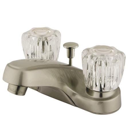 Kingston Brass Americana Centerset with Acrylic and ABS Pop-Up,Satin Nickel Bathroom Faucet Kingston Brass 