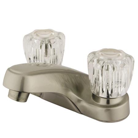 Kingston Brass Americana Centerset with Acrylic Handle, Satin Nickel Bathroom Faucet Kingston Brass 
