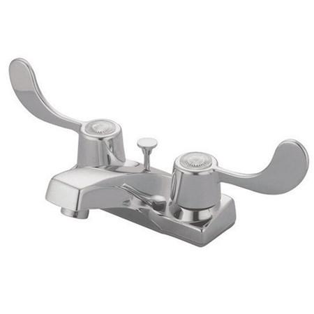 Kingston Brass Americana Centerset with Blade Handles and Brass Pop Up, Chrome Bathroom Faucet Kingston Brass 