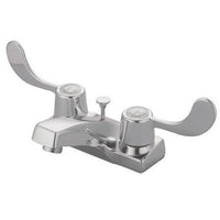 Thumbnail for Kingston Brass Americana Centerset with Blade Handles and Brass Pop Up, Chrome Bathroom Faucet Kingston Brass 
