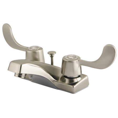 Kingston Brass Americana Centerset with Brass Pop Up, Satin Nickel Bathroom Faucet Kingston Brass 
