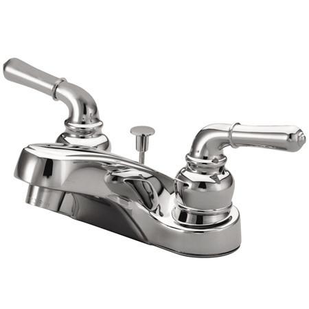 Kingston Brass Magellan Centerset with Lever Handles and ABS Pop-Up, Chrome Bathroom Faucet Kingston Brass 