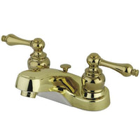 Thumbnail for Kingston Brass GKB252AL Water Saving Magellan Centerset Lavatory Faucet with Lever Handles and ABS Pop-Up, Polished Brass Bathroom Faucet Kingston Brass 