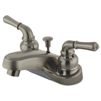 Thumbnail for Kingston Brass Magellan Centerset with Lever Handles and ABS Pop-Up, Satin Nickel Bathroom Faucet Kingston Brass 