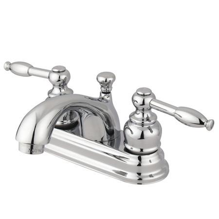 Kingston Brass GKB2601KL Water Saving Knight Centerset Lavatory Faucet with Lever Handles and Retail Pop-Up, Chrome Bathroom Faucet Kingston Brass 