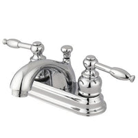 Thumbnail for Kingston Brass GKB2601KL Water Saving Knight Centerset Lavatory Faucet with Lever Handles and Retail Pop-Up, Chrome Bathroom Faucet Kingston Brass 