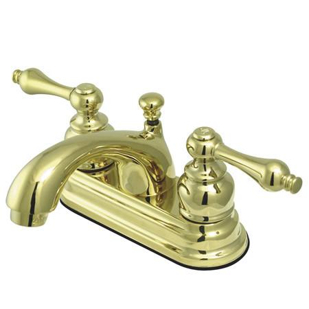Kingston Brass Vintage Centerset with Lever Handles and Retail Pop-Up, Polished Brass Bathroom Faucet Kingston Brass 