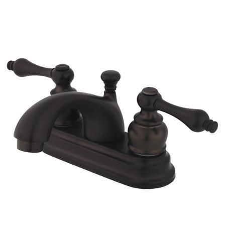 Kingston Brass GKB2605AL Water Saving Vintage Centerset Lavatory Faucet with Lever Handles and Retail Pop-Up, Oil Rubbed Bronze Bathroom Faucet Kingston Brass 