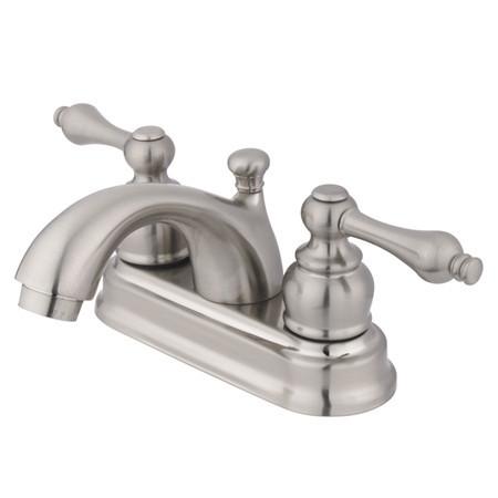 Kingston Brass Vintage Centerset with Lever Handles and Retail Pop-Up, Satin Nickel Bathroom Faucet Kingston Brass 