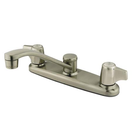 Kingston Brass Magellan Centerset Kitchen Faucet with Canopy Handles, Satin Nickel Kitchen Faucet Kingston Brass 