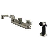 Thumbnail for Kingston Brass Magellan Centerset with Canopy and Side Sprayer, Satin Nickel Kitchen Faucet Kingston Brass 
