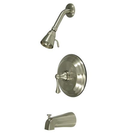 Kingston Brass GKB2638BL Water Saving Metropolitan Tub & Shower Faucet with Lever Handles, Satin Nickel Tub Shower Sets Kingston Brass 