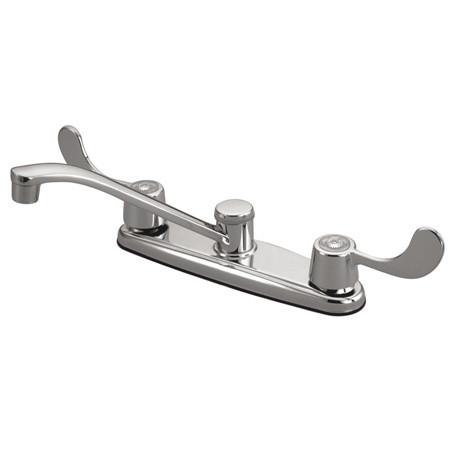Kingston Brass GKB291 Water Saving Magellan Centerset Kitchen Faucet with Blade Handles, Chrome Kitchen Faucet Kingston Brass 