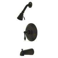 Thumbnail for Kingston Brass GKB3635AL Water Saving Restoration Tub and Shower Faucet with Lever Handles, Oil Rubbed Bronze Tub Shower Sets Kingston Brass 