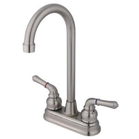Thumbnail for Kingston Brass Magellan Bar Faucet with Lever Handles, Satin Nickel Kitchen Faucet Kingston Brass 