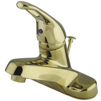 Thumbnail for Kingston Brass Wyndham Centerset with Single Loop Handle and Brass Pop-Up, Polished Brass Bathroom Faucet Kingston Brass 