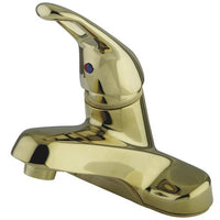 Thumbnail for Kingston Brass GKB512LP Water Saving Wyndham Centerset Lavatory Faucet with Single Loop Handle, Polished Brass Bathroom Faucet Kingston Brass 