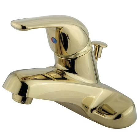 Kingston Brass GKB542 Water Saving Chatham Centerset Lavatory Faucet with Single Lever Handle and ABS Pop-Up, Polished Brass Bathroom Faucet Kingston Brass 